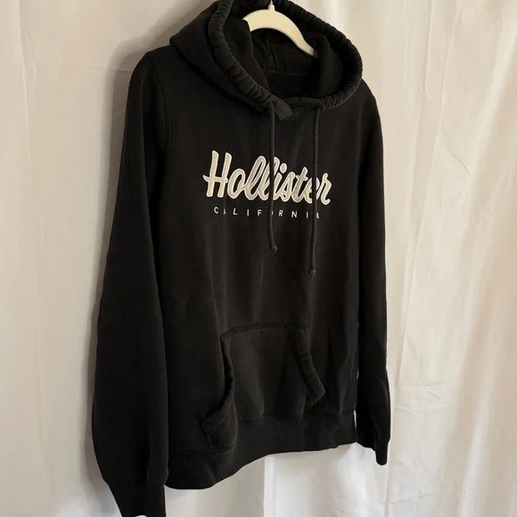 Hollister Men's Classic Logo Pocket Hoodie Sweatshirt - Black - Large - Picture 2 of 7